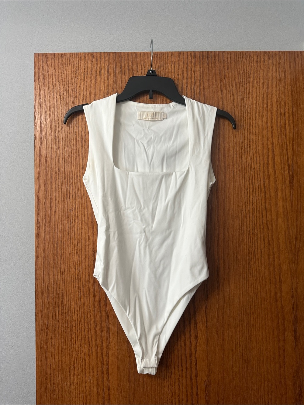 Women's White Square Neck Bodysuit